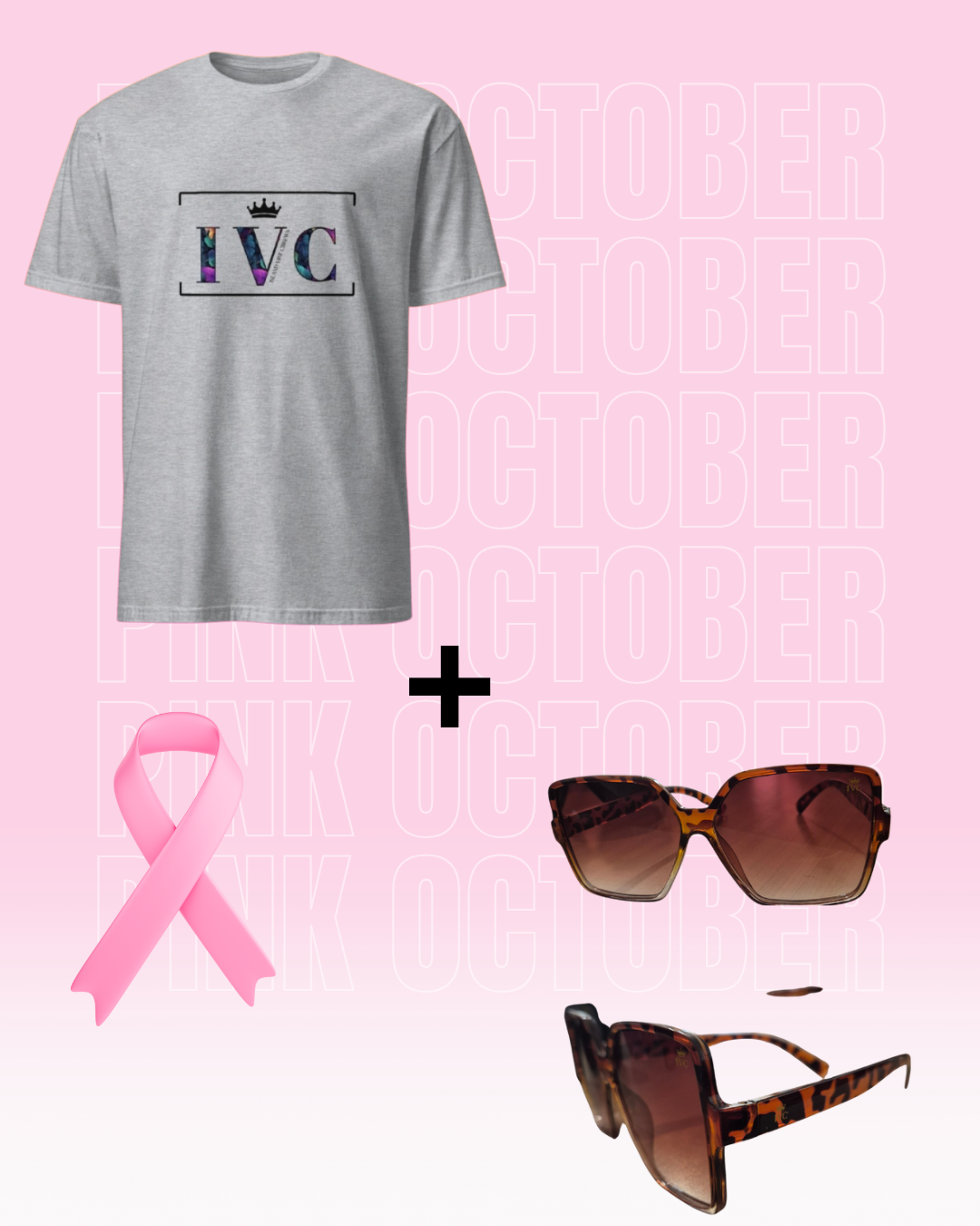 🛍Lot Octobre Rose🎀 – 👕 T-shirt + 🕶Lunettes